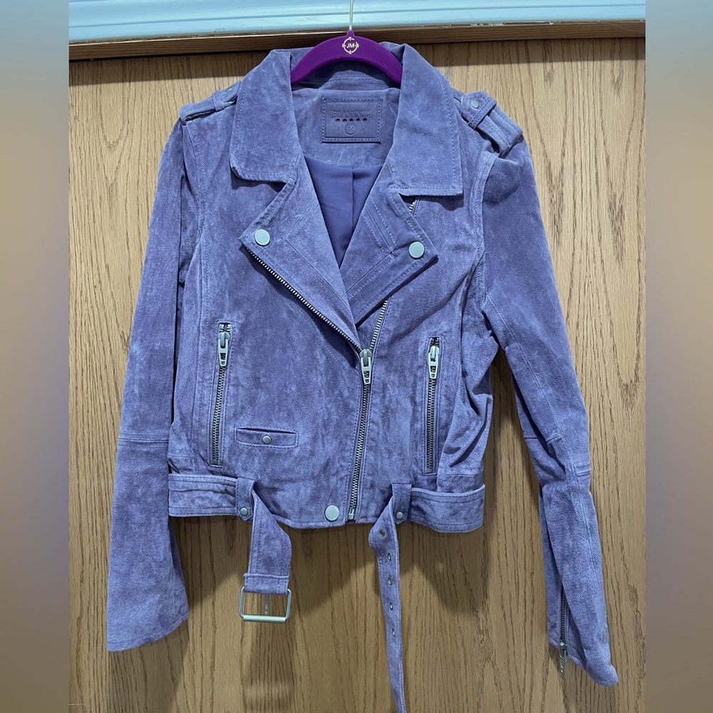 Blank NYC Purple Suede Moto Jacket